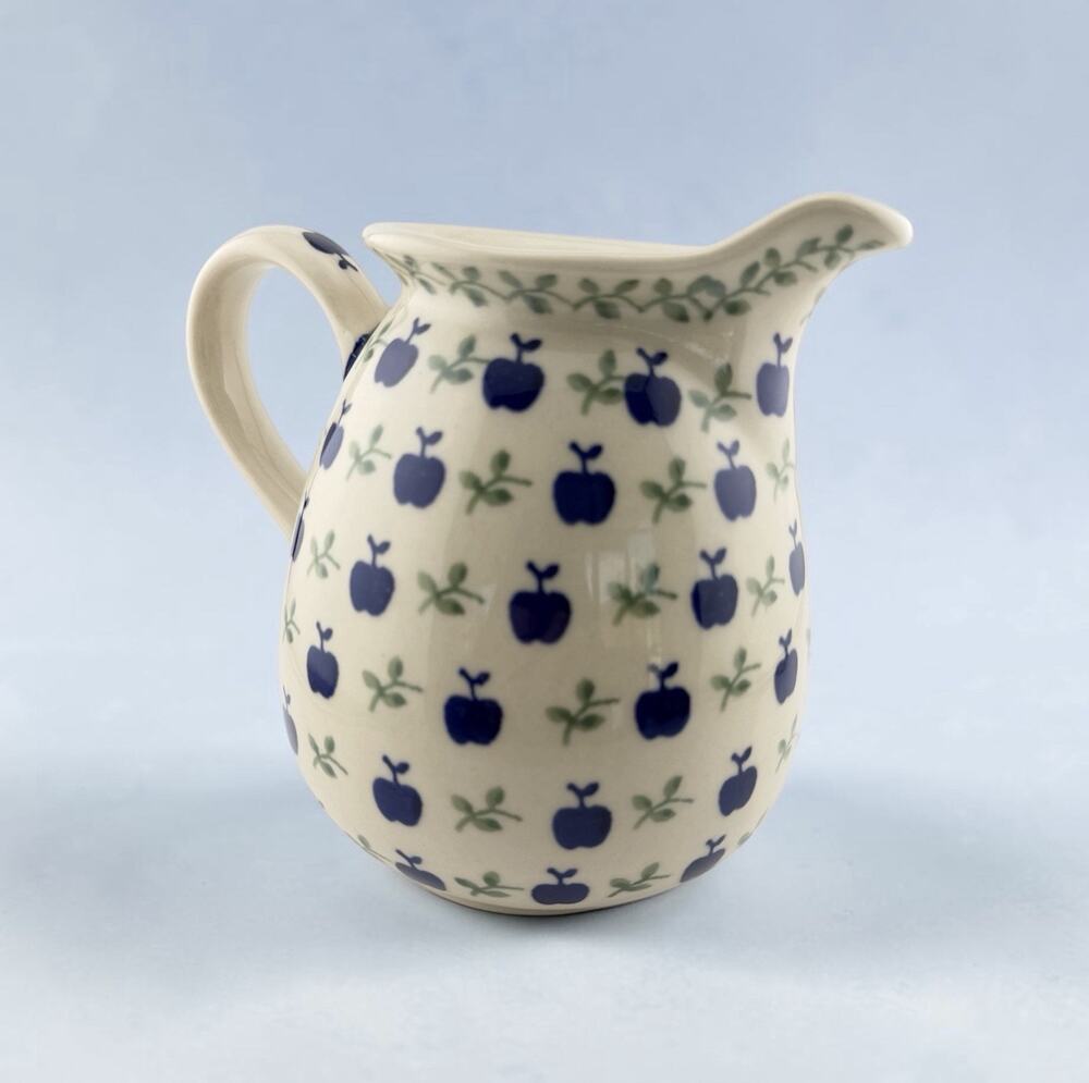 Boleslawiec Manufakura Polish Pottery Apple Pitcher 6" Tall Hand Painted